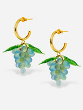 Load image into Gallery viewer, Handmade hoops with grape charms.
