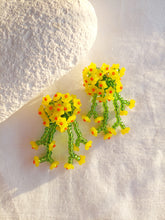 Load image into Gallery viewer, Handmade colorful statement flower earrings.